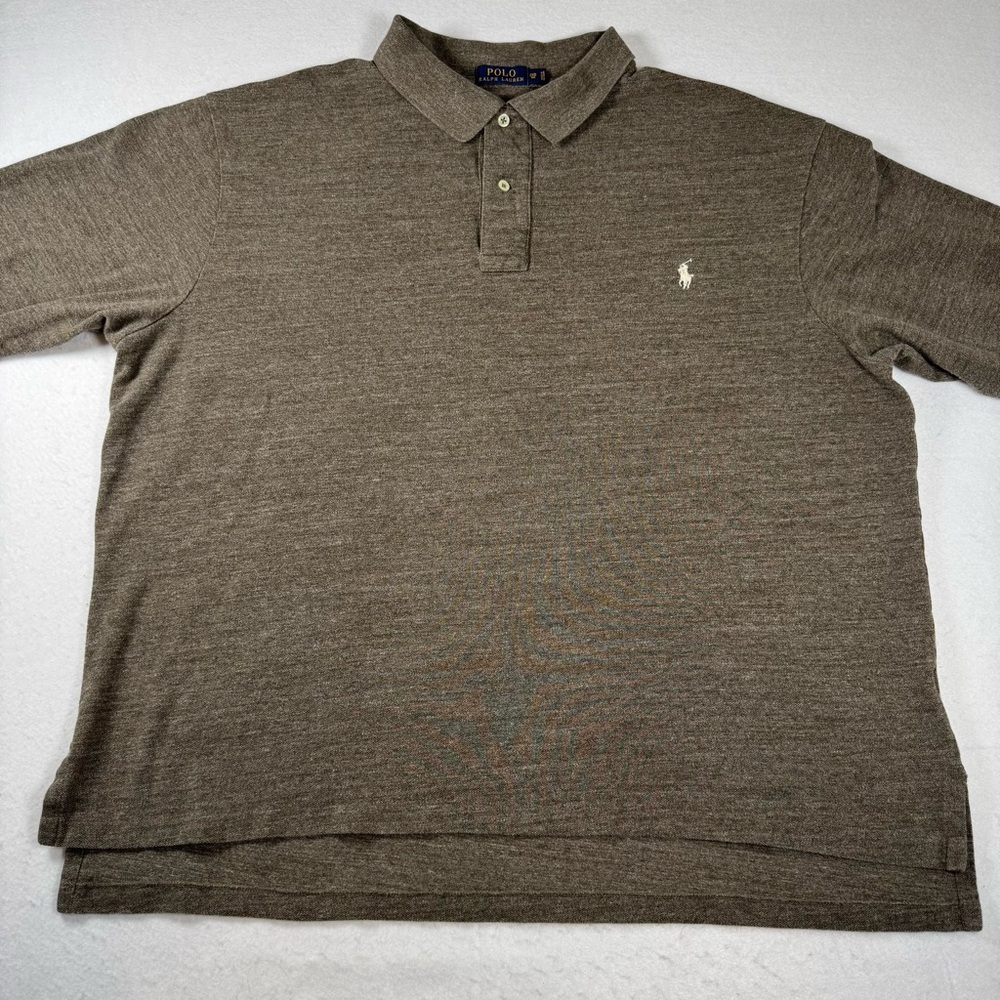 Polo Ralph Lauren Men’s 2XB‎ Brown Long‑Sleeve Cotton Polo Shirt - Picture 2 of 13